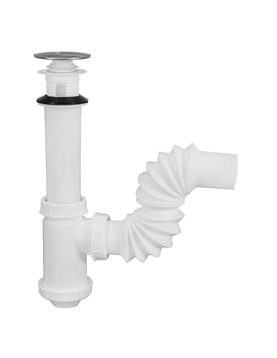 Cespol para Lavabo Flexible Bote Chico Con Push 2218A